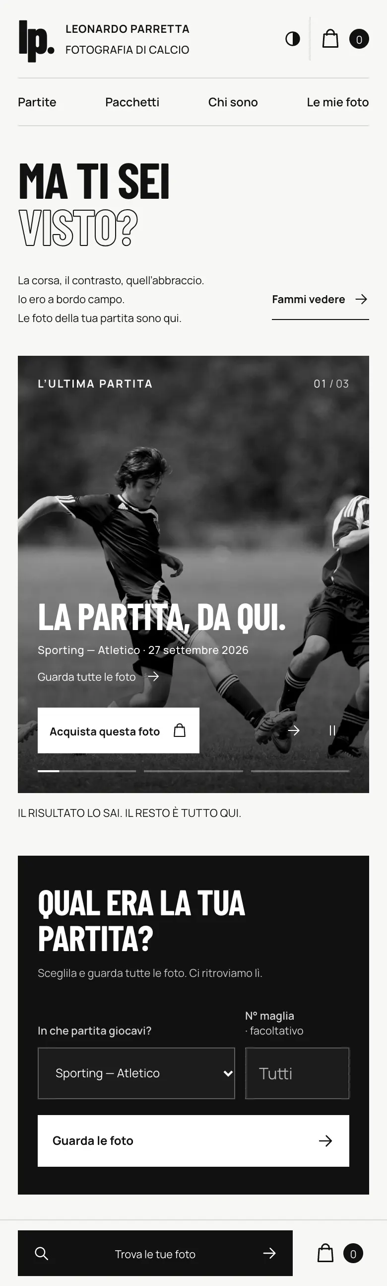 Proposta Bordo campo: la stessa apertura su telefono