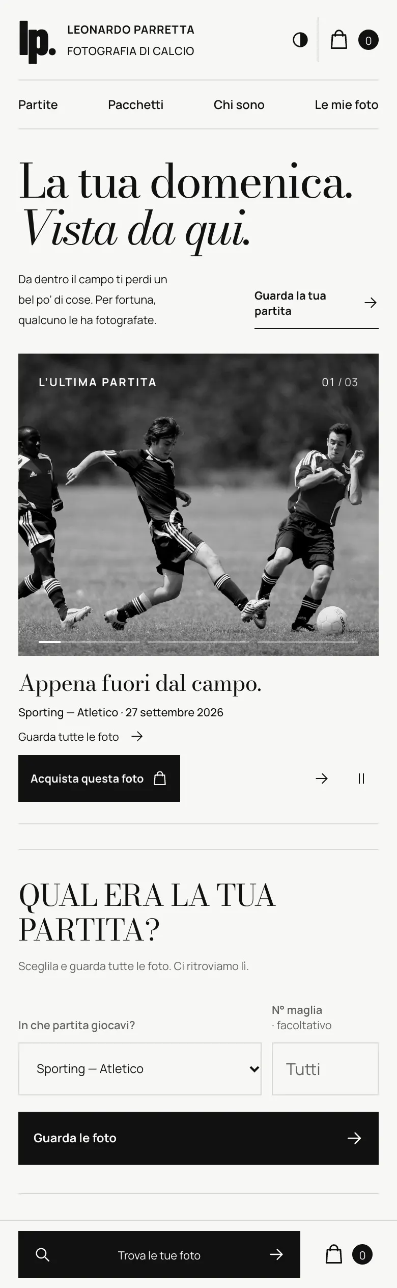 Proposta Album: la stessa apertura su telefono